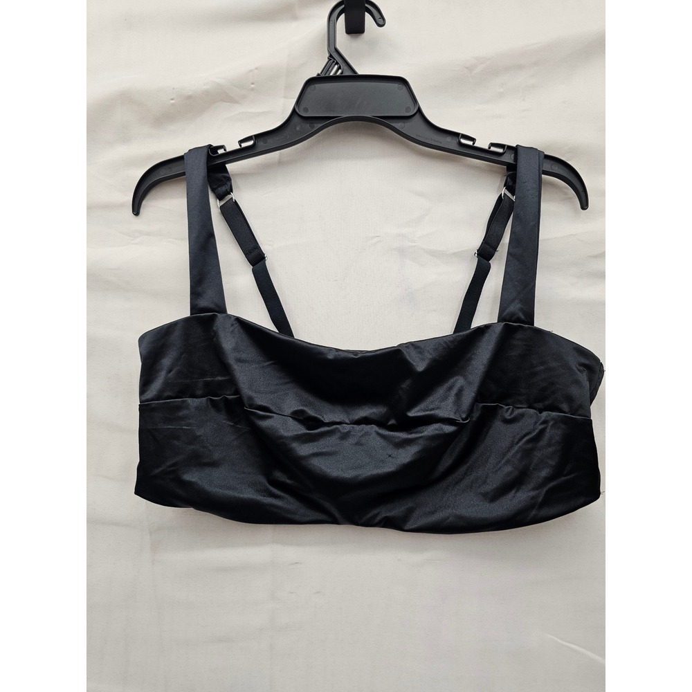 Wild Fable Womens Square Neck Bikini Top Black Nylon Blend Casual Size XXL
